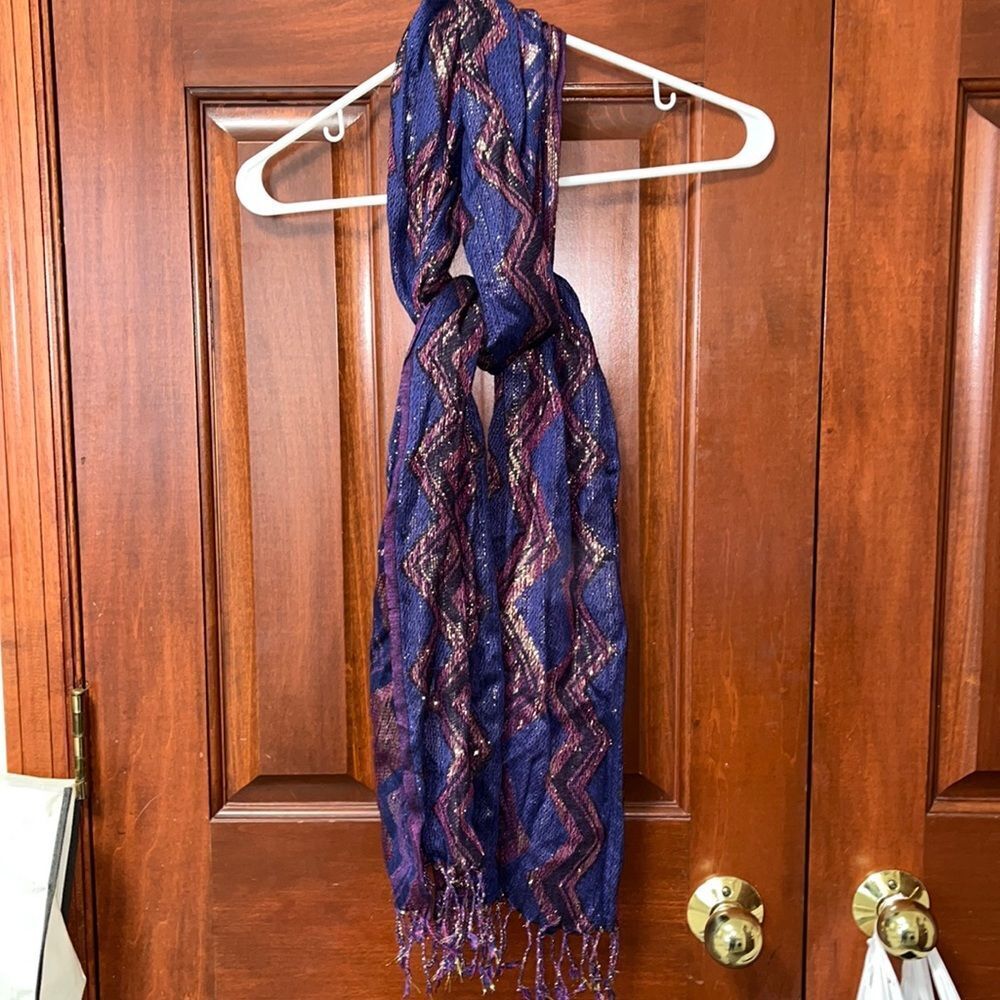 Gold, Navy and Purple scarf